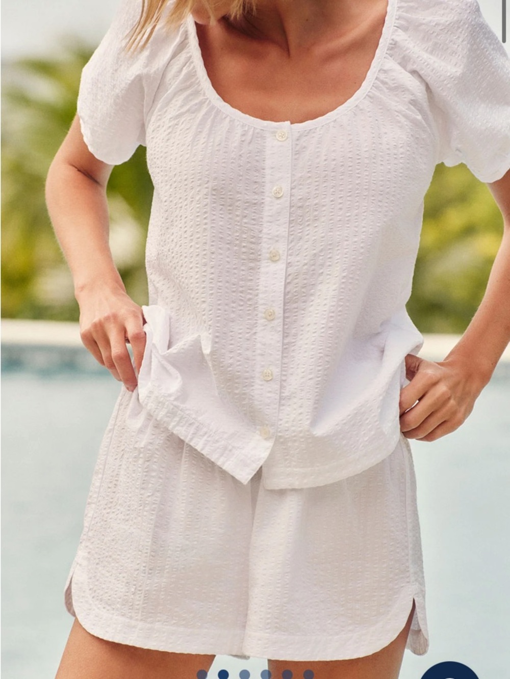 Lake Charlie shorts set in white seersucker